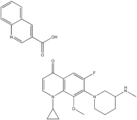 1-cyclopropyl-6-fluoro-1,4-dihydro-8-methoxy-7-(3-methylaminopiperidin-1-yl)-4-oxo-quinoline-3-quinoline carboxylic acid Structure