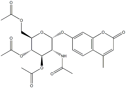 4-Methylumbelliferyl2-acetamido-3,4,6-tri-O-acetyl-2-deoxy-a-D-glucopyranoside 구조식 이미지