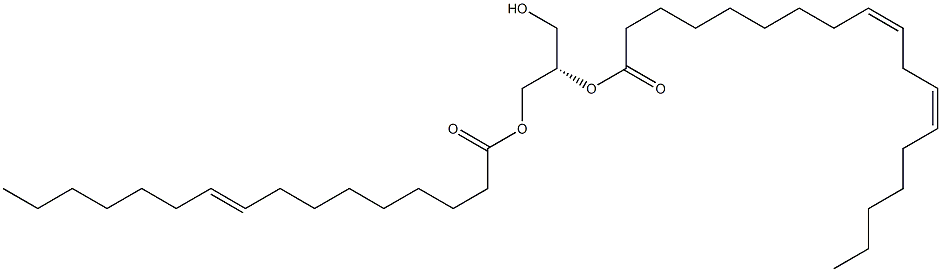 1-(9Z-hexadecenoyl)-2-(9Z,12Z-octadecadienoyl)-sn-glycerol Structure