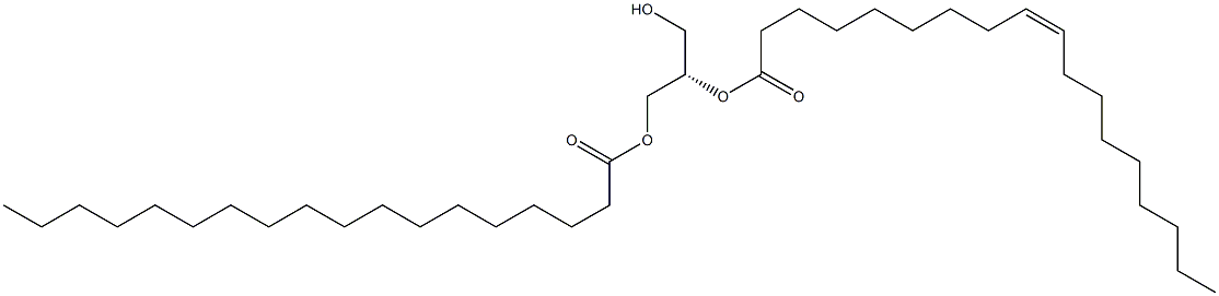 1-octadecanoyl-2-(9Z-octadecenoyl)-sn-glycerol Structure