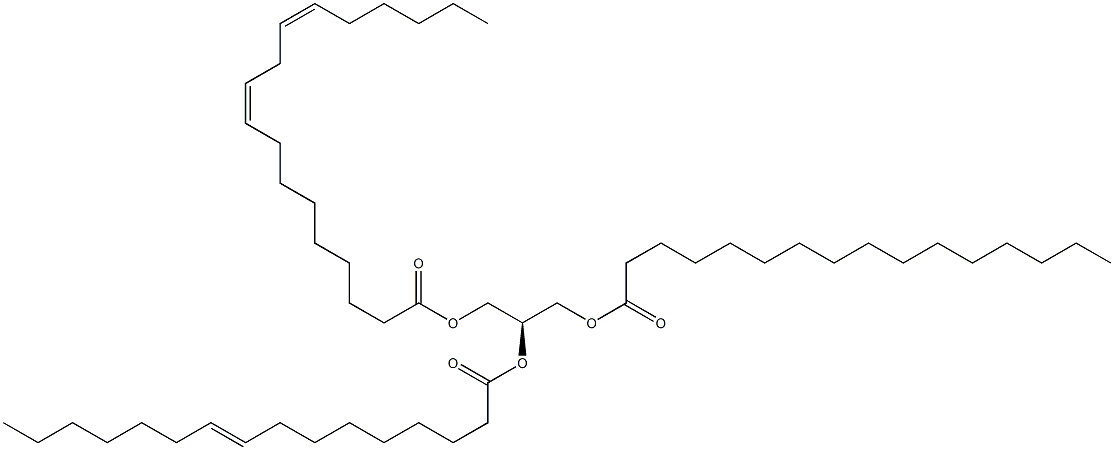 1-hexadecanoyl-2-(9Z-hexadecenoyl)-3-(9Z,12Z-octadecadienoyl)-sn-glycerol 구조식 이미지