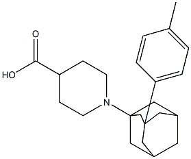 1-[3-(4-Methylphenyl)adamant-1-yl]piperidine-4-carboxylic acid 구조식 이미지