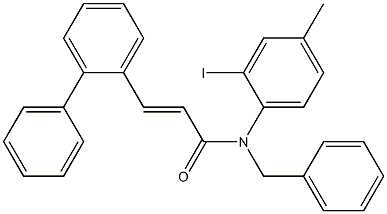 N-benzyl-2'-iodo-4'-methyl-2-phenylcinnamanilide 구조식 이미지