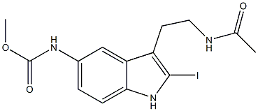 2-iodo-5-methoxycarbonylamino-N-acetyltryptamine Structure