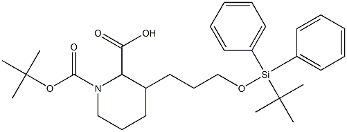 1-(1,1-dimethylethyl) hydrogen 3-(3-(((1,1-dimethylethyl)diphenylsilyl)oxy)propyl)-1,2-piperidinedicarboxylate 구조식 이미지