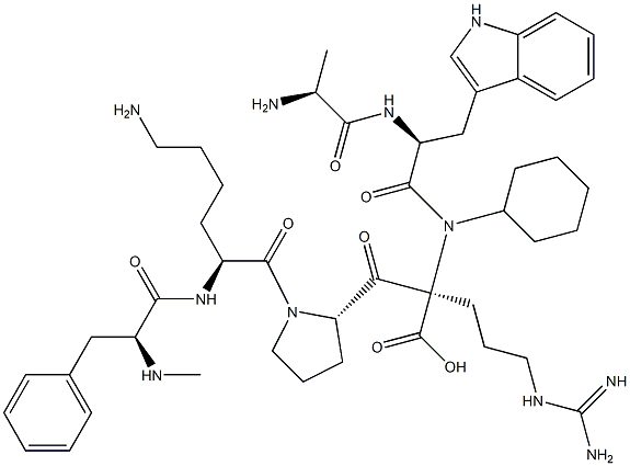 N-methylphenylalanyl-lysyl-prolyl-cyclohexylalanyl-tryptophyl-arginine Structure