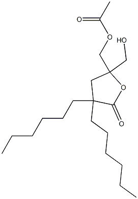 5-(acetoxymethyl)-5-(hydroxymethyl)-3,3-dihexyltetrahydro-2-furanone 구조식 이미지