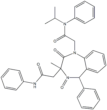 2-(2,4-dioxo-5-phenyl-3-methyl-3-((phenylcarbamoyl)methyl)-2,3,4,5-tetrahydrobenzo(b)(1,5)diazepin-1-yl)-N-isopropyl-N-phenylacetamide Structure