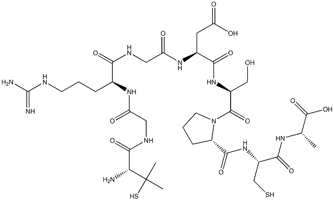 penicillamyl-glycyl-arginyl-glycyl-aspartyl-seryl-prolyl-cysteinyl-alanine 구조식 이미지