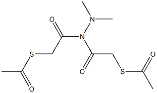 N,N-dimethyl-N,N-bis((acetylthio)acetyl)hyrazine Structure