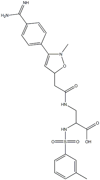 3-(4-(aminoiminomethyl)phenyl)-5-((((2-carboxy-2-((3-methylphenyl)sulfonamido)ethyl)amino)carbonyl)methyl)-2-methylisoxazole 구조식 이미지