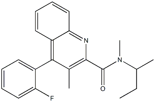 N-methyl-3-methyl-4-(2-fluorophenyl)-N-(1-methylpropyl)quinoline-2-carboxamide 구조식 이미지