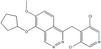 1-(3,5-dichloropyrid-4-ylmethyl)-5-cyclopentoxy-6-methoxyphthalazine Structure