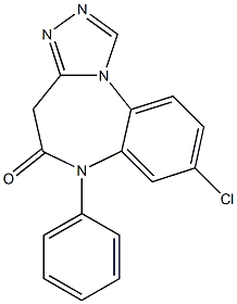 8-chloro-6-phenyl-4H-(1,2,4)-triazolo(4,3-a)(1,5)benzodiazepin-5(6H)-one Structure