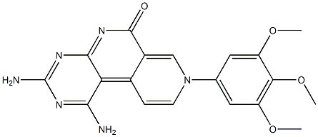 1,3-diamino-8-(3',4',5'-trimethoxyphenyl)pyrimido(4,5-c)(2,7)naphthyridin-6-one 구조식 이미지