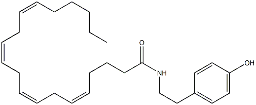 N-(2-(4-hydroxyphenyl)ethyl)arachidonamide 구조식 이미지