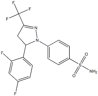 4-(5-(2,4-difluorophenyl)-4,5-dihydro-3-trifluoromethyl-1H-pyrazol-1-yl)benzenesulfonamide 구조식 이미지