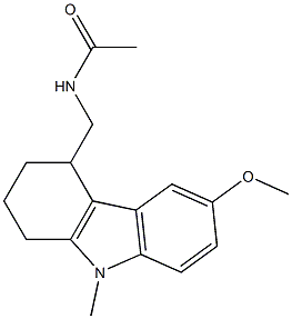 N-acetyl-4-aminomethyl-6-methoxy-9-methyl-1,2,3,4-tetrahydrocarbazole Structure