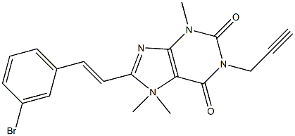 7-methyl-8-(3-bromostyryl)-3,7-dimethyl-1-propargylxanthine Structure