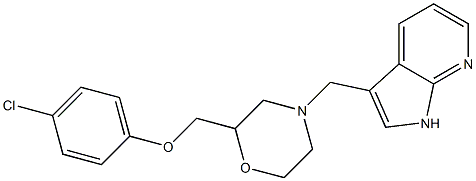 3-((2-((4-chlorophenoxy)methyl)morpholin-4-yl)methyl)pyrrolo(2,3-b)pyridine Structure