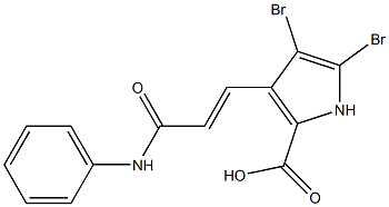 4,5-dibromo-3-(2-(N-phenylcarbamoyl)vinyl)pyrrole-2-carboxylic acid 구조식 이미지