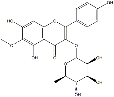 6-methoxykaempferol 3-O-rhamnoside 구조식 이미지