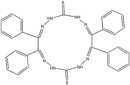 3,4,10,11-tetraphenyl-1,2,5,6,8,9,12,13-octaazacyclotetradeca-7,14-dithione-2,4,9,11-tetraene Structure