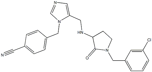 4-(5-((1-(3-chlorobenzyl)-2-oxopyrrolidin-3-ylamino)methyl)imidazol-1-ylmethyl)benzonitrile Structure