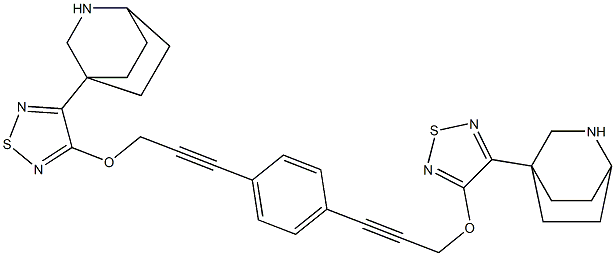 1,4-bis(3-((3-azabicyclo(2.2.2)octanyl)-1,2,5-thiadiazol-4-yloxy)-1-propyn-1-yl)benzene Structure