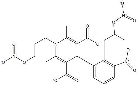 2-nitrooxypropyl-3-nitrooxypropyl-1,4-dihydro-2,6-dimethyl-4-(3-nitrophenyl)-3,5-pyridinedicarboxylate Structure