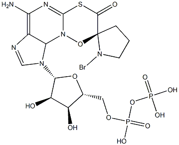 2-(3-(bromo-2-oxopropylthio))adenosine 5'-diphosphate Structure