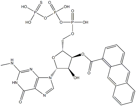 N-methyl-3'-O-anthranoyl guanosine 5'-O-(3-thiotriphosphate) 구조식 이미지