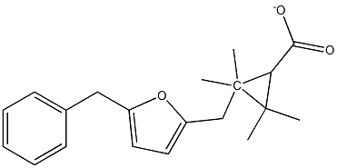 5-BENZYL-3-FURYLMETHYL-2,2,3,3-TETRAMETHYLCYCLOPROPANECARBOXYLATE 구조식 이미지