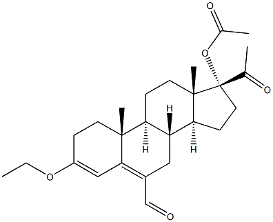 6-Formyl-3,17-dihydroxypregna-3,5-dien-20-one 17-acetate 3-ethyl ether 구조식 이미지