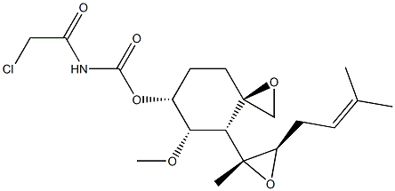 [(3R,4R,5S,6R)-5-methoxy-4-[(2R,3R)-2-methyl-3-(3-methylbut-2-enyl)oxiran-2-yl]-1-oxaspiro[2.5]oct-6-yl] N-(2-chloroacetyl)carbamate 구조식 이미지