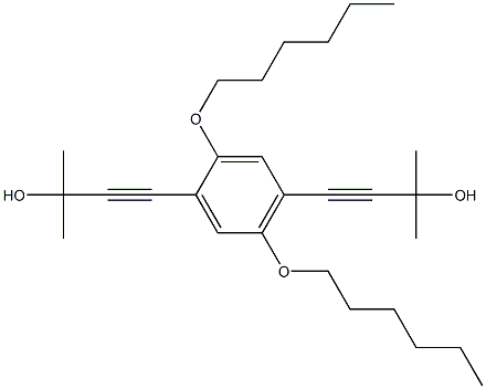 4,4''[2,5-BIS(HEXYLOXY)-1,4-PHENYLENE]BIS[2-METHYL-3-BUTYN-2-OL] Structure