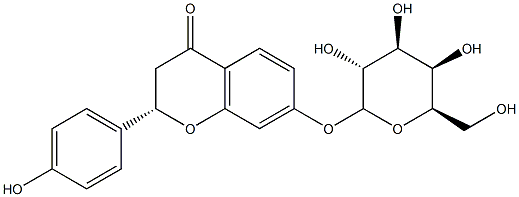2-(4-hydroxyphenyl)-7-[(2S,3R,4S,5R,6R)-3,4,5-trihydroxy-6-(hydroxymethyl)oxan-2-yl]oxy-chroman-4-one 구조식 이미지