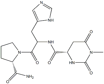 (4S)-N-[(2S)-1-[(2S)-2-carbamoylpyrrolidin-1-yl]-3-(3H-imidazol-4-yl)-1-oxo-propan-2-yl]-1-methyl-2,6-dioxo-1,3-diazinane-4-carboxamide 구조식 이미지