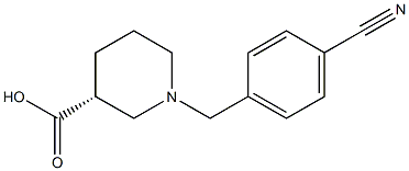 (3R)-1-(4-cyanobenzyl)piperidine-3-carboxylic acid Structure