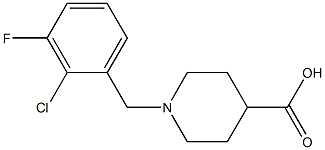 1-(2-chloro-3-fluorobenzyl)piperidine-4-carboxylic acid Structure