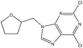 2,6-dichloro-9-(tetrahydrofuran-2-ylmethyl)-9H-purine 구조식 이미지