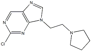 2-chloro-9-(2-pyrrolidin-1-ylethyl)-9H-purine 구조식 이미지