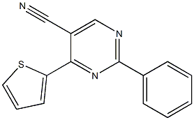 2-phenyl-4-thiophen-2-ylpyrimidine-5-carbonitrile 구조식 이미지