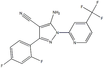 5-amino-3-(2,4-difluorophenyl)-1-[4-(trifluoromethyl)pyridin-2-yl]-1H-pyrazole-4-carbonitrile 구조식 이미지