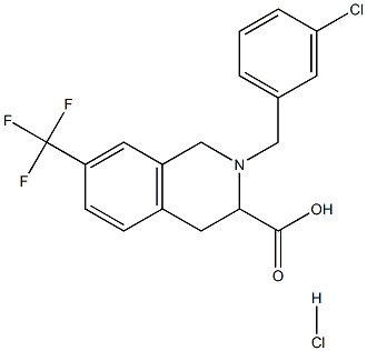 2-(3-chloro-benzyl)-7-trifluoromethyl-1,2,3,4-tetrahydro-isoquinoline-3-carboxylic acid hydrochloride 구조식 이미지