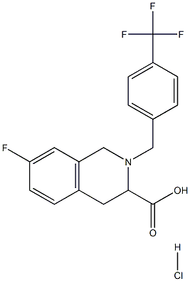 7-fluoro-2-(4-trifluoromethyl-benzyl)-1,2,3,4-tetrahydro-isoquinoline-3-carboxylic acid hydrochloride Structure