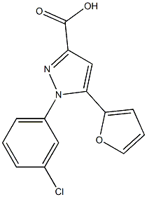 1-(3-CHLOROPHENYL)-5-(2-FURYL)-1H-PYRAZOLE-3-CARBOXYLIC ACID Structure