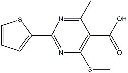 4-METHYL-6-(METHYLTHIO)-2-THIEN-2-YLPYRIMIDINE-5-CARBOXYLIC ACID Structure