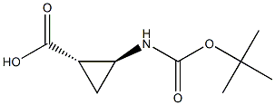 (1S,2S)-2-[(TERT-BUTOXYCARBONYL)AMINO]CYCLOPROPANECARBOXYLIC ACID 구조식 이미지