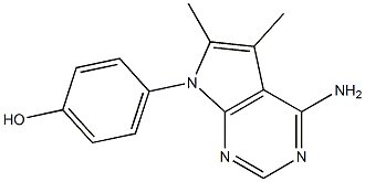 4-(4-AMINO-5,6-DIMETHYL-7H-PYRROLO[2,3-D]PYRIMIDIN-7-YL)PHENOL 구조식 이미지